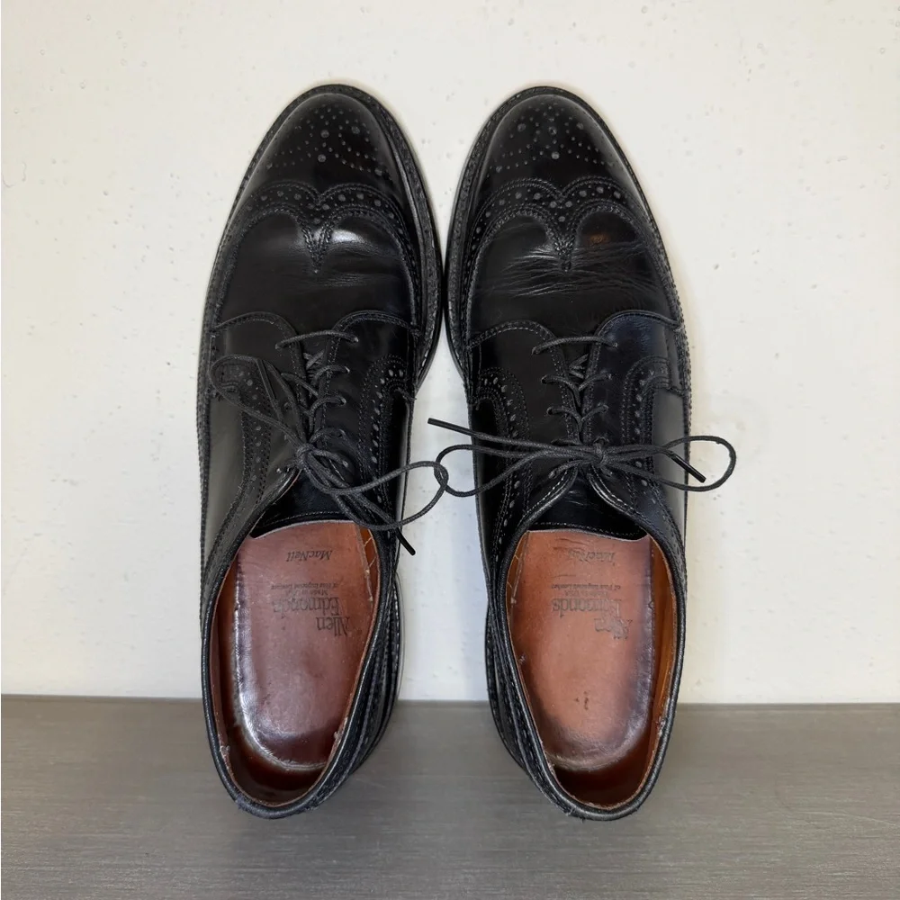 Allen Edmonds MacNeil Black Leather Wingtip Men's Dress Shoes Size 9.5 D Oxford